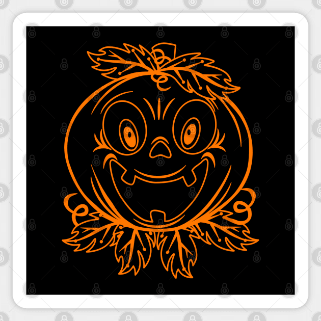 Smiling Pumpkin Sticker by richhwalsh